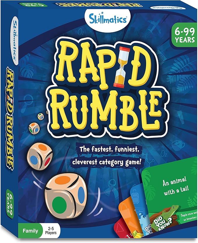 Skillmatics Rapid Rumble - Fast-Paced Board Game for Kids, Teens & Adults, Fun for Family Game Night & Educational Toy, Quick-Thinking Card Game, Gift for Ages 6, 7, 8, 9 & Up