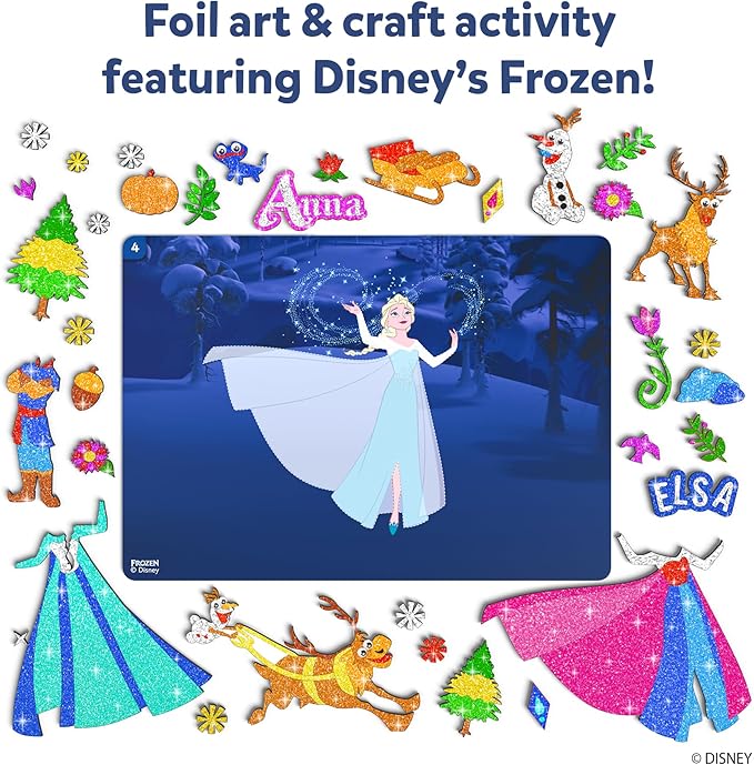 Skillmatics Foil Fun - Disney Frozen, Mess-Free Art for Kids, Craft Kits & Supplies, DIY Creative Activity, Travel Toys, Gifts for Fans of Elsa, Anna, Olaff, Girls, Boys, Ages 4, 5, 6, 7, 8, 9