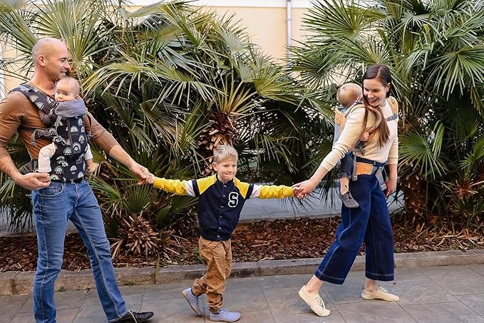 Beco Toddler Carrier - Breathable 3D Mesh Front-Carry & Backpack Style Carrier with Tall Supportive Back and Ergonomic Extra-Wide Seat for Children from 18months (20-60 lbs) - Cool Brick Heart