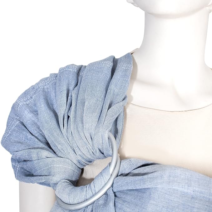 Baby Ring Sling Lightweight 100% Cotton Wrap Newborn, Toddler, Infant, Holder, Adjustable, Breathable, Travel Baby Carrier Sling Dark Blue