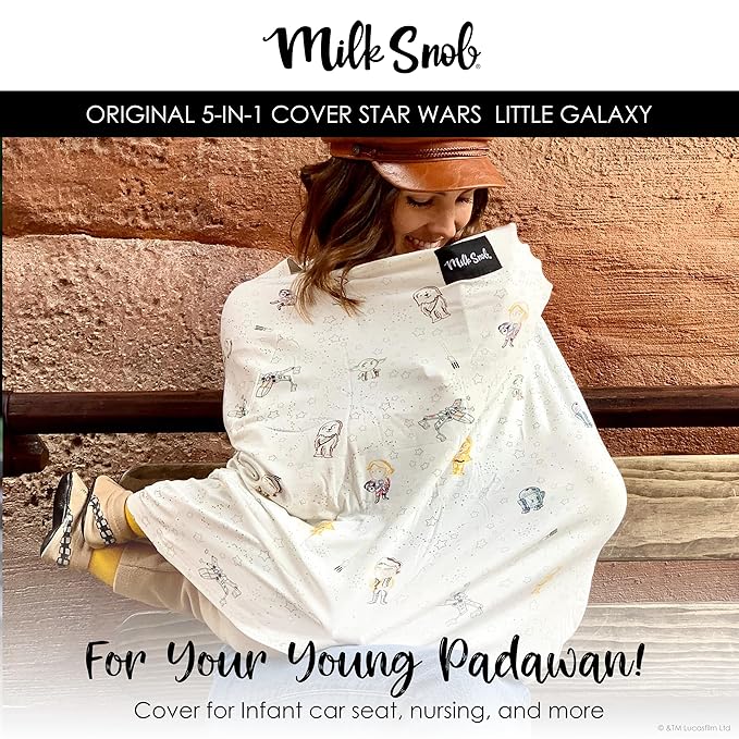Milk Snob ORIGINAL Star Wars 5-in-1 Cover, Little Galaxy, Added Privacy for Breastfeeding, Baby Car Seat, Carrier, Stroller, High Chair, Shopping Cart, Lounger Canopy - Newborn Essentials, Nursing Top