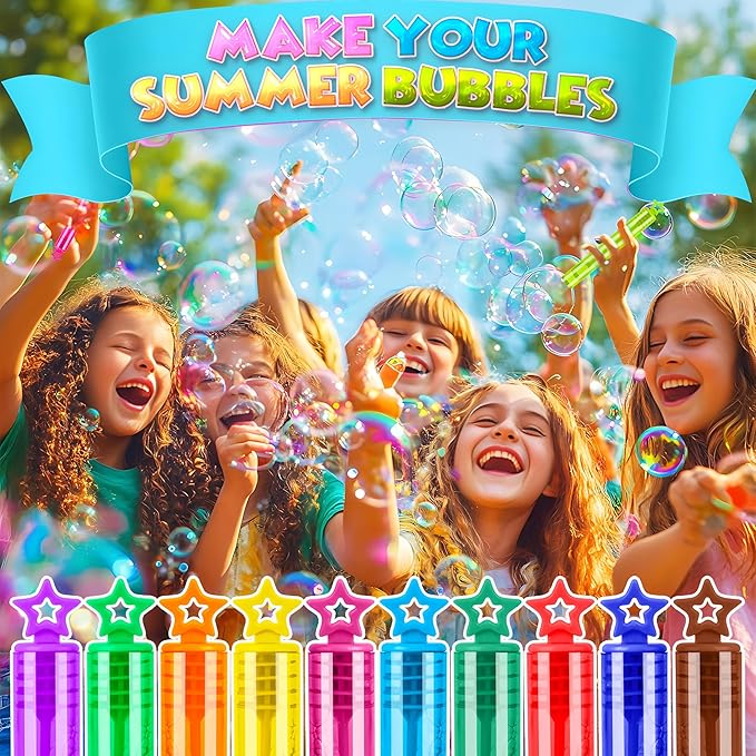 120 Pack 10 Colors Bulk Bubble Wands,Party Favors Bubbles Wand for Kids,Perfect for Wedding,Summer Outdoor Toys,Goody Bags Stuffer Bubbles,Carnival Prize,Birthday