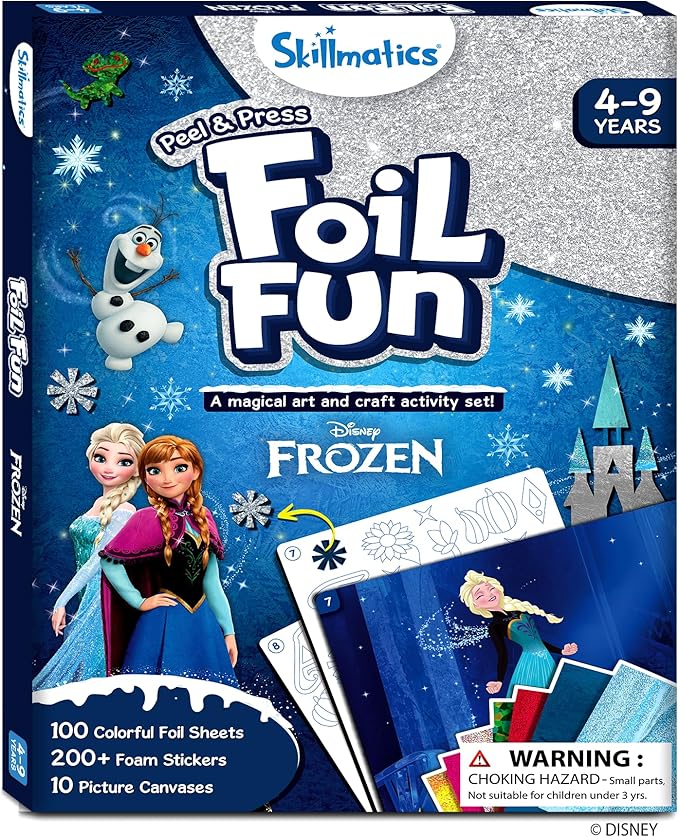 Skillmatics Foil Fun - Disney Frozen, Mess-Free Art for Kids, Craft Kits & Supplies, DIY Creative Activity, Travel Toys, Gifts for Fans of Elsa, Anna, Olaff, Girls, Boys, Ages 4, 5, 6, 7, 8, 9