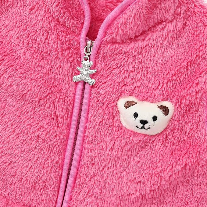 Baby Boys Girls Fleece Vest Zip Up Cute Bear Jackets Fuzzy Fall Winter Warm Clothes Newborn Outwear for Toddler Infant