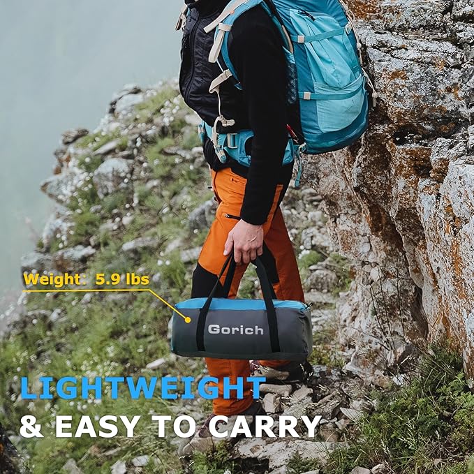 Gorich Beach Tent with Canopy - Easy Setup 3-4/5-6/7-8 Person Portable Sun Shelter, UPF 50+ UV Protection Sun Shade, Lightweight & Compact Beach Cabana for Family Travel