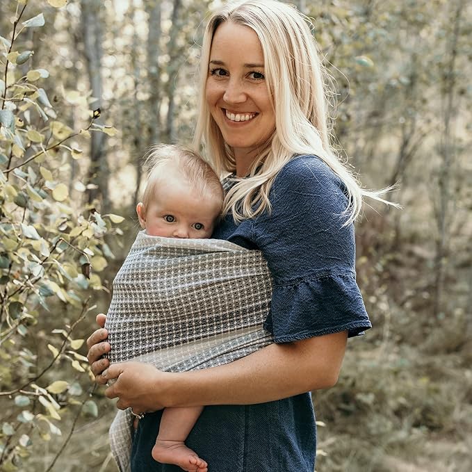 Hip Baby Wrap Ring Sling Baby Carrier for Infants and Toddlers - 100% Soft Cotton Baby Wraps Carrier for Babies 8-35 lbs - Perfect Baby Shower Gifts Moms and Dads - Nursing Cover (Moon Honeycomb)