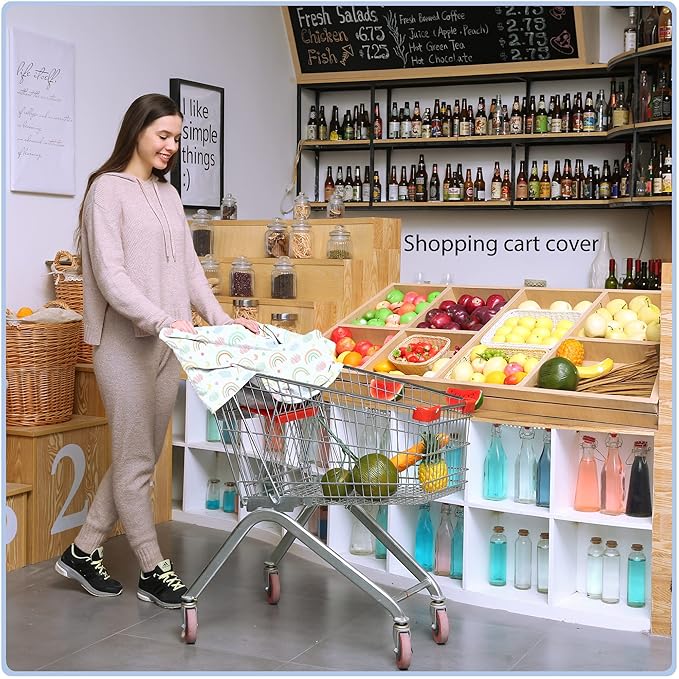 Car Seat Covers for Babies - Multi- use Nursing Carseat Canopy, Breastfeeding Covers, Baby Shower Gifts for Boys and Girls (Rainbow)