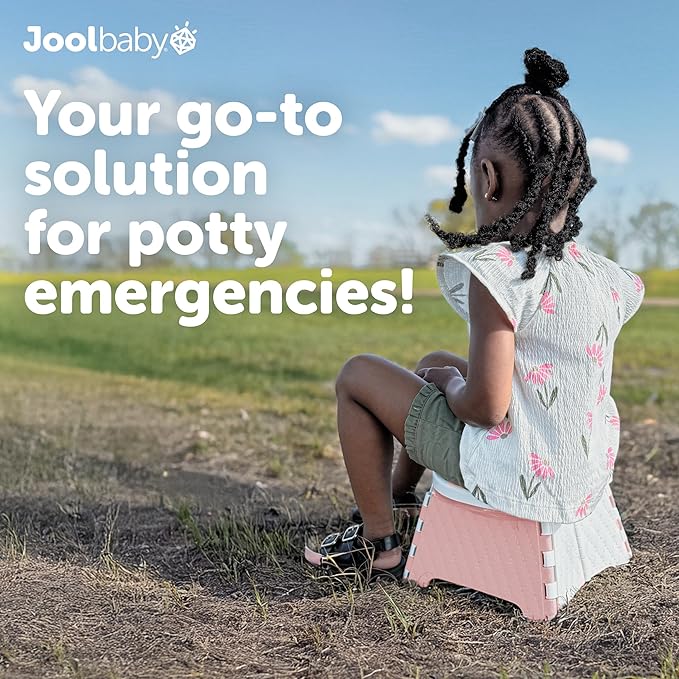 Jool Baby Portable Potty Training Chair with Travel Bag and 30 Liners, Foldable, Indoor/Outdoor Use, Camping (Pink)