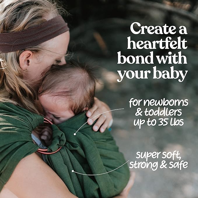 Nalakai Luxury Ring Sling Baby Carrier, Soft Linen Blend Baby Sling, Baby Wrap, Wear Your Little One Close to Your Heart, Comfort, Style