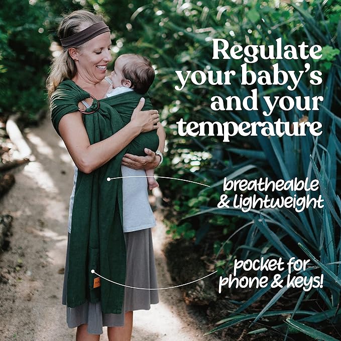 Nalakai Luxury Ring Sling Baby Carrier, Soft Linen Blend Baby Sling, Baby Wrap, Wear Your Little One Close to Your Heart, Comfort, Style