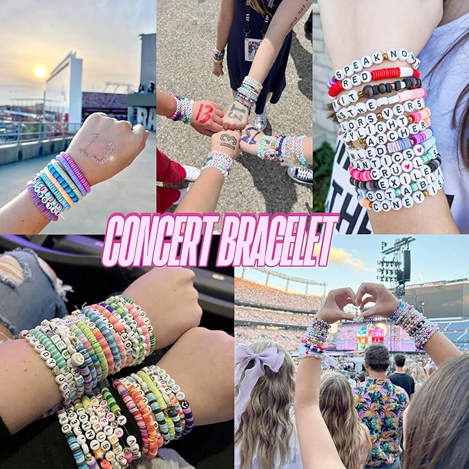 Gionlion Clay Beads Friendship Bracelet Making Kit, 72 Colors Preppy Clay A-Z Letter Number Beads & Charms Complete Jewelry Making Kit DIY Crafts Gift for Teen Girls