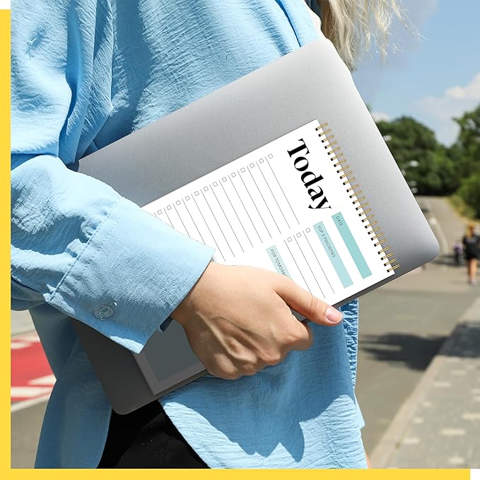 To Do List Notepad, Daily Planner Notebook with 52 Tear-off Sheets, Undated Writing Organizer for Daily Tasks and Goal, Coiled Task Track Checklist Productivity Pad for Office, Classroom, Home, School