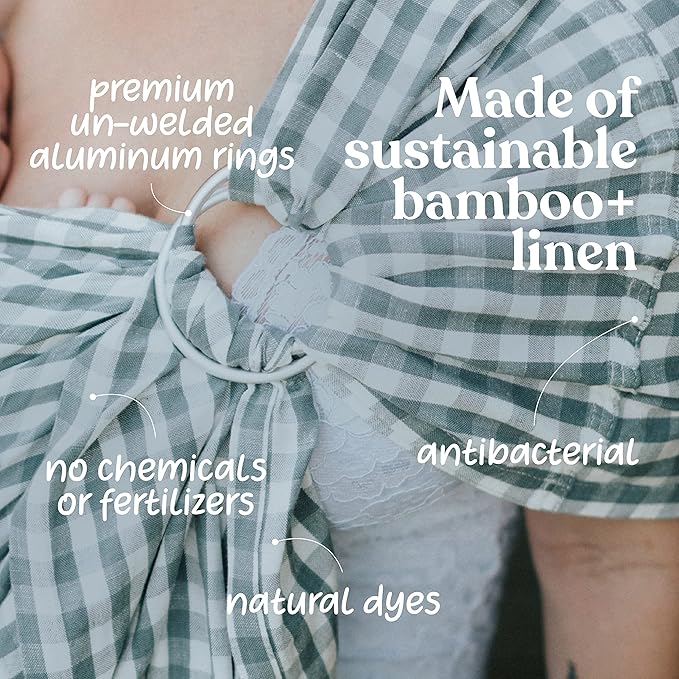 Nalakai Luxury Ring Sling Baby Carrier, Soft Linen Blend Baby Sling, Baby Wrap, Wear Your Little One Close to Your Heart, Comfort, Style