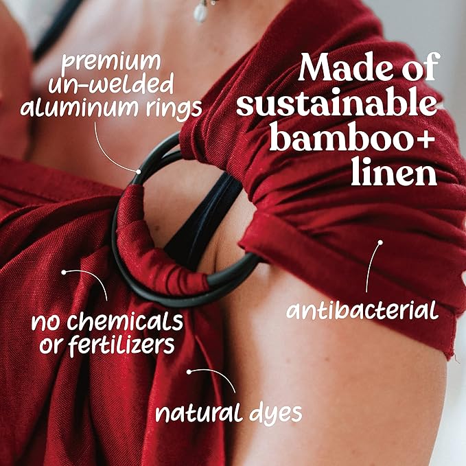 Nalakai Luxury Ring Sling Baby Carrier, Soft Linen Blend Baby Sling, Baby Wrap, Wear Your Little One Close to Your Heart, Comfort, Style