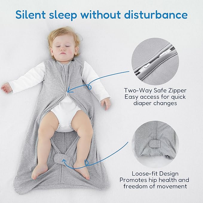 TotAha Sleep Sack 0-6 months 3 Pack, Buttery Soft, Safe Wearable Blanket Baby Sleeping Bag with 2-way Zipper for Girl Boy, 0.5 TOG