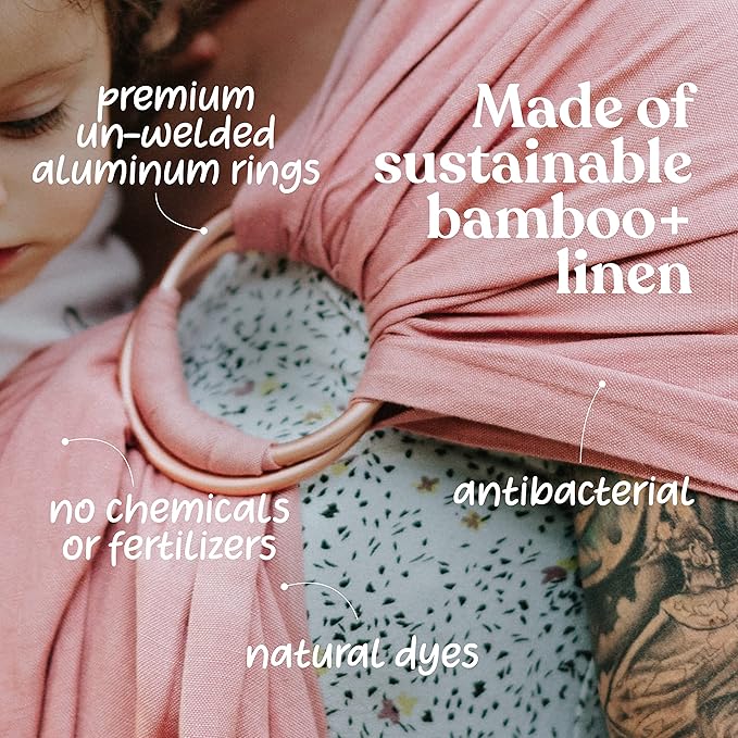 Nalakai Luxury Ring Sling Baby Carrier, Soft Linen Blend Baby Sling, Baby Wrap, Wear Your Little One Close to Your Heart, Comfort, Style