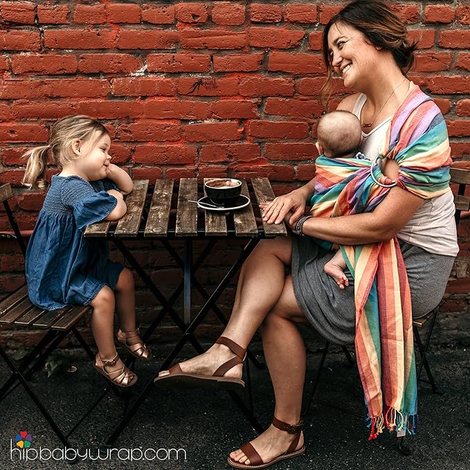 Hip Baby Wrap Ring Sling Baby Carrier for Infants and Toddlers - 100% Soft Cotton Baby Wraps Carrier for Babies 8-35 lbs - Perfect Baby Shower Gifts Moms and Dads - Nursing Cover (Mediterranean)
