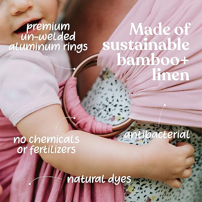 Nalakai Luxury Ring Sling Baby Carrier, Soft Linen Blend Baby Sling, Baby Wrap, Wear Your Little One Close to Your Heart, Comfort, Style