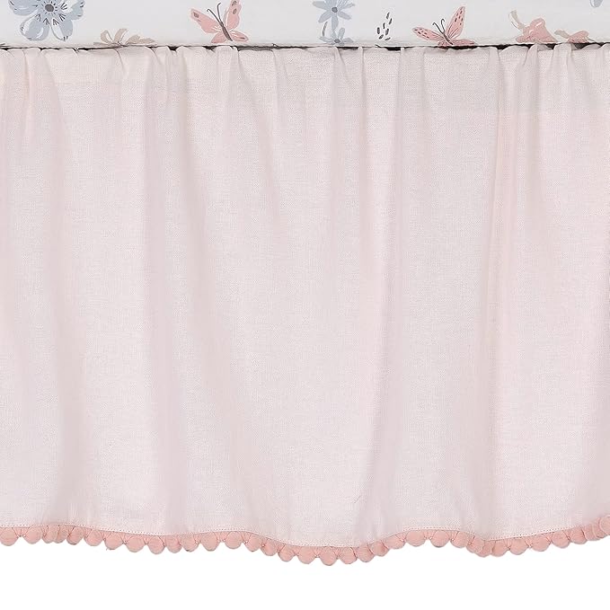 Lambs & Ivy Baby Blooms 3-Piece Pink Floral/Butterfly Baby Crib Bedding Set