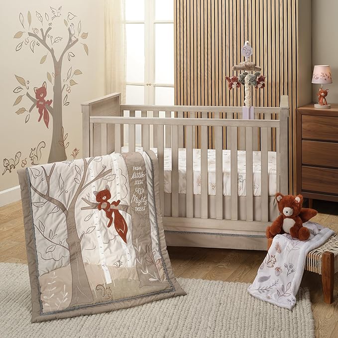 Lambs & Ivy Treetop Fox Woodland Tree Nursery 3-Piece Baby Crib Bedding Set