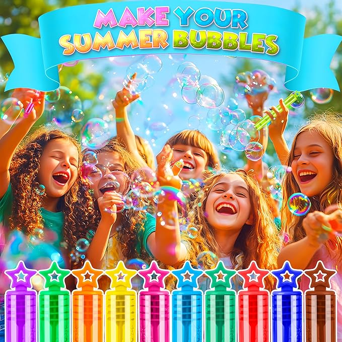200 Pack Star Bubble Wands,Party Favors Supplies for Toddlers Kids’ Birthday, Summer Outdoor Celebrations,School Classroom Carnival Prize Giveaways,Bulk Gift Box as Goody Bags Stuffer