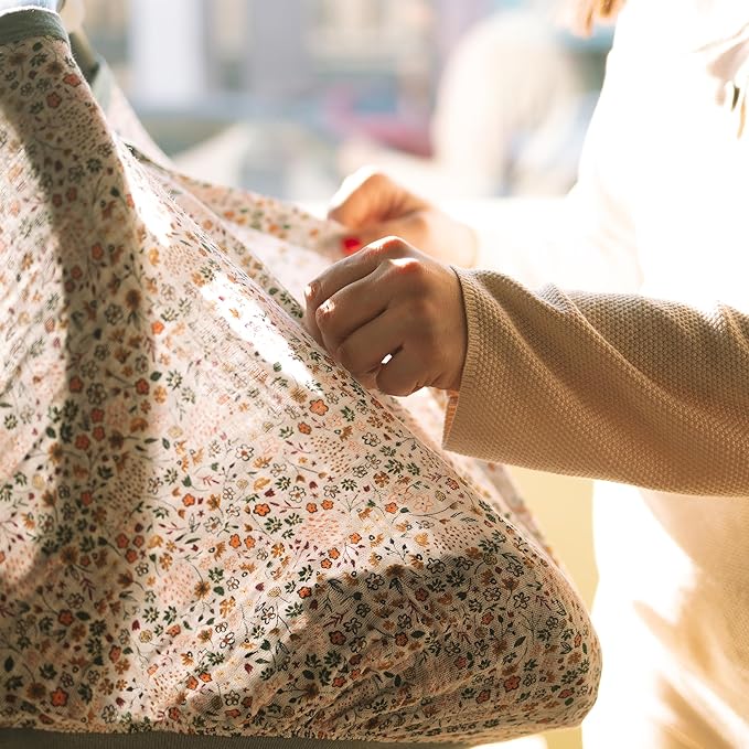 Little Unicorn Breathable Car Seat Canopy | Magnetic Closure Cover & Universal Fit | Protection & Privacy for Baby (Pressed Petals)