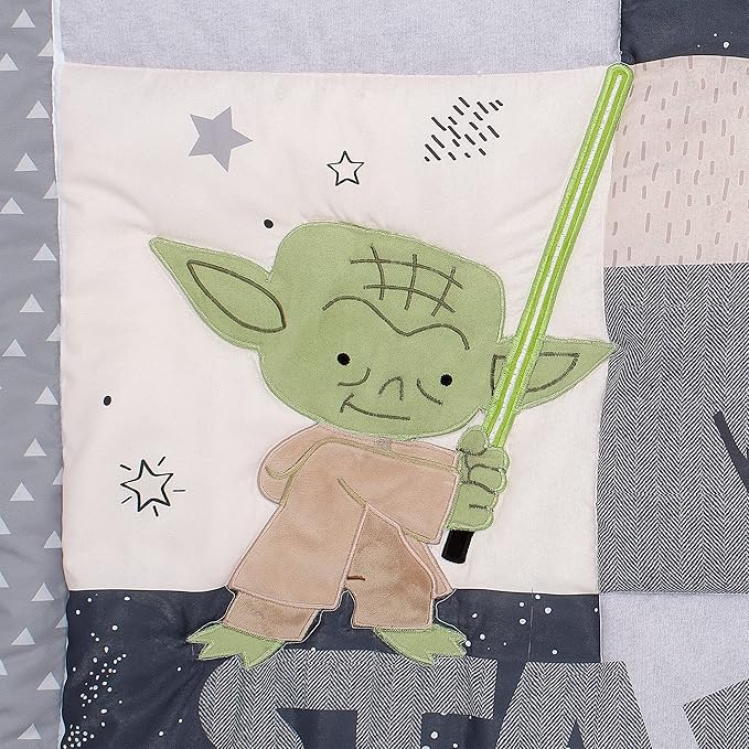 Lambs & Ivy Star Wars Classic 3-Piece Baby Crib Bedding Set - Yoda/Darth Vader